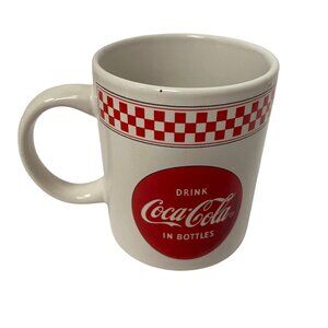 Coca-Cola‎ Ceramic Mug Red Checkered Drink In Bottles Design By Gibson